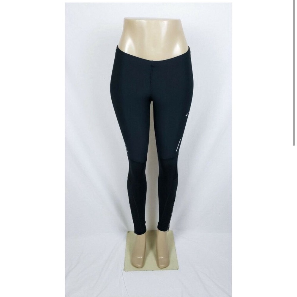 Nike DriFit Womens S Black Epic Luxe Midrise Leggings Reflective Running Sports